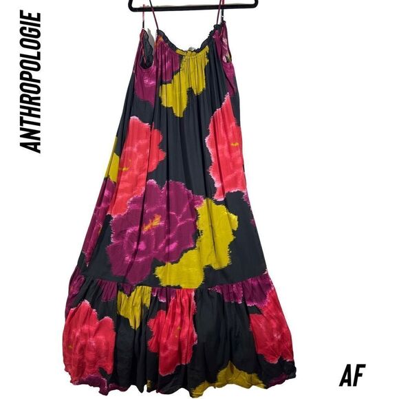 ANTHROPOLOGIE FLORAL FLOUNCED MAXI COVERUP DRESS NEW SMALL - Picture 4 of 5